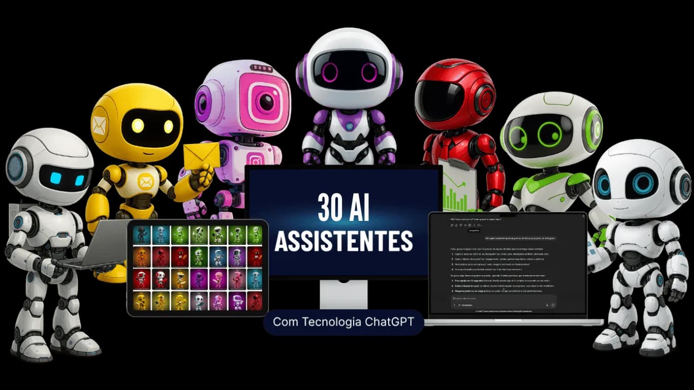 Illustrazione con vari assistenti virtuali IA