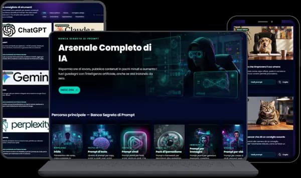 Mockup della Banca Segreta dei Prompt sullo schermo